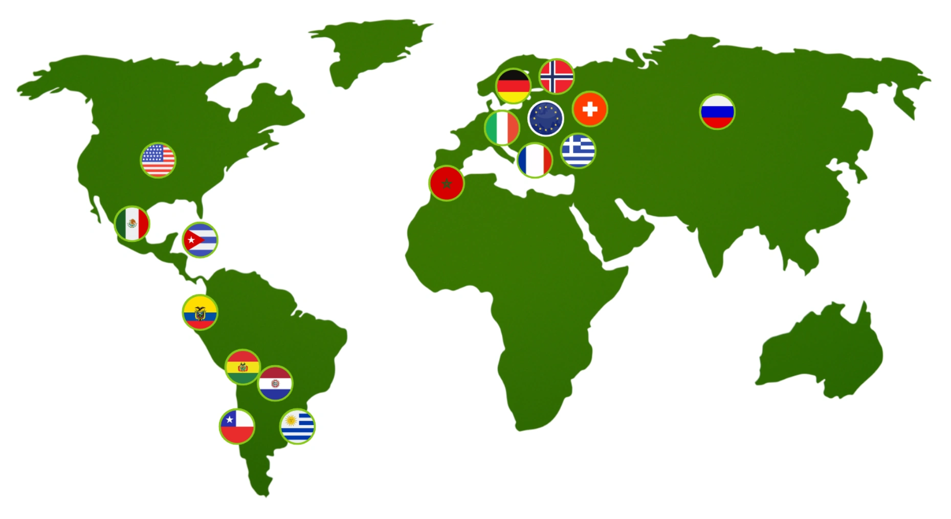 Mapa de presencia de Greenway Global